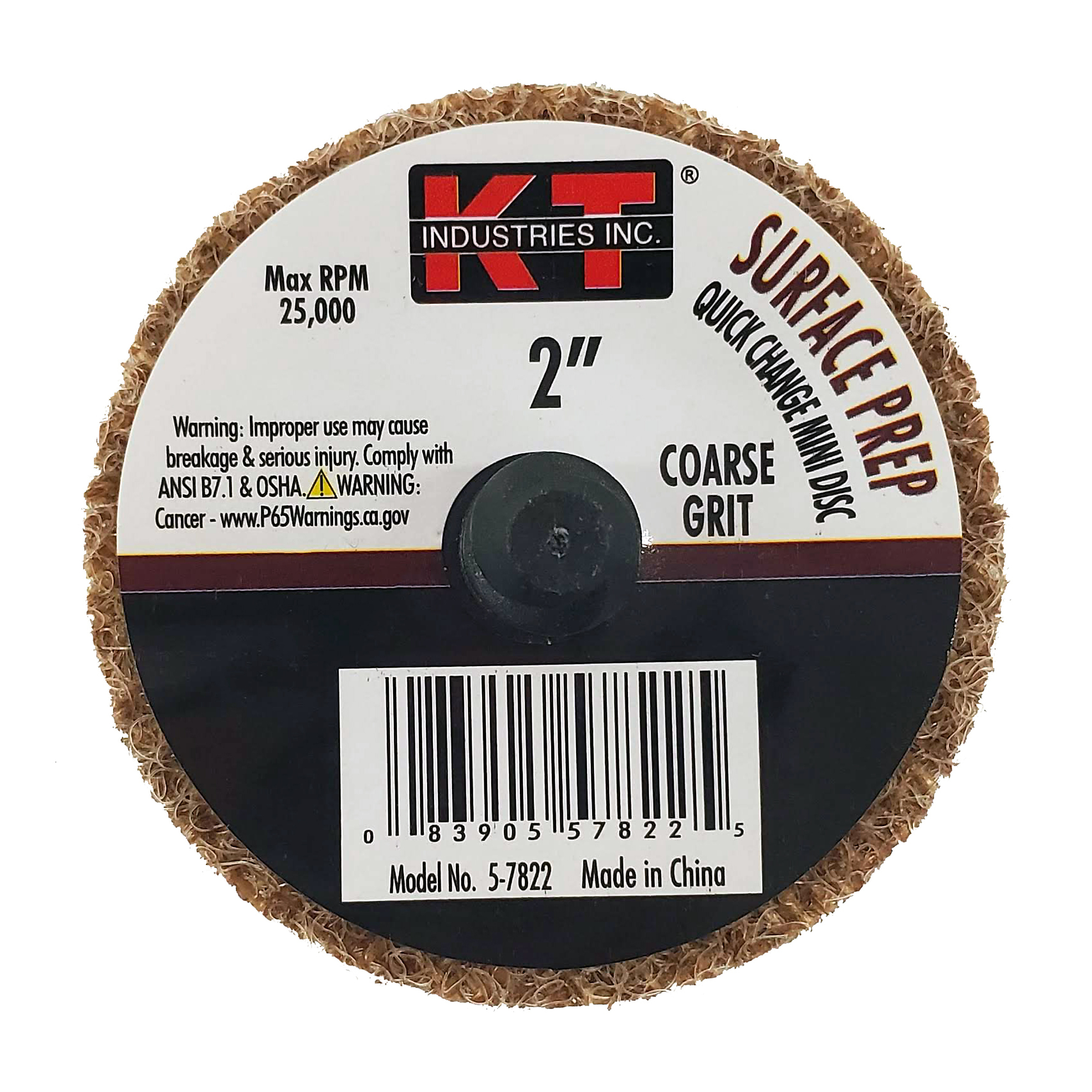 K-T Industries Mini Surface Prep Discs — 2in., Coarse Grit, Aluminum Oxide, 5-Pack, Model# 5-7822
